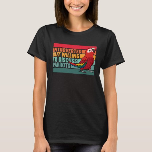 内向きだがオウム緋色のマカオ Tシャツ (正面)