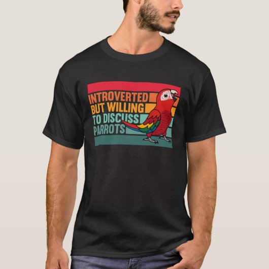 内向きだがオウム緋色のマカオ Tシャツ (正面)