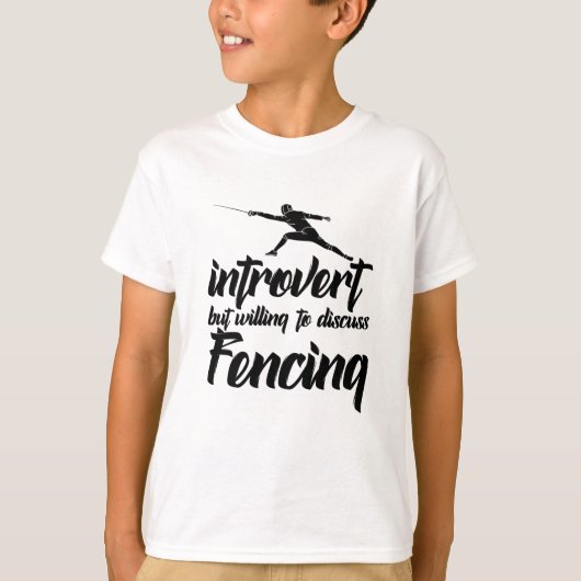 内向きだが話し合う意思があるフェンシング Tシャツ (正面)