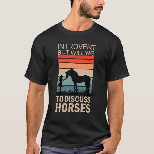 内向きだが馬について話し合う2 Tシャツ (正面)