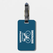 内向きだが、バイケパッキングについて話し合うために詰め込まれた ラゲッジタグ (裏面縦)