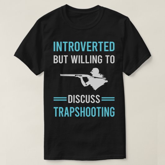 内向きトラップ射撃、 発砲粘土ターゲット Tシャツ (デザイン正面)