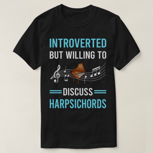 内向きハープシコードHarpsichordist Tシャツ (デザイン正面)