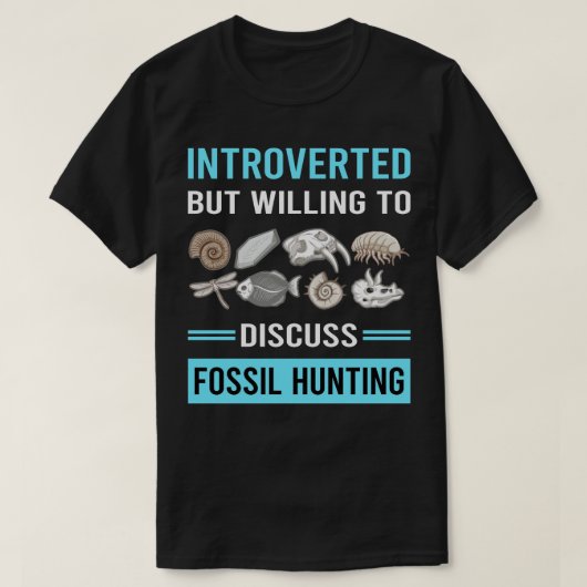 内向き化石狩りハンター古生物学Pal Tシャツ (デザイン正面)