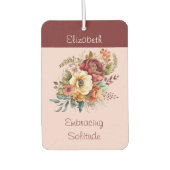 内向き孤独フローラピンクの名前を追加 カーエアーフレッシュナー (正面)