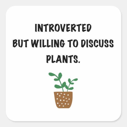 内向き植物 スクエアシール (正面)