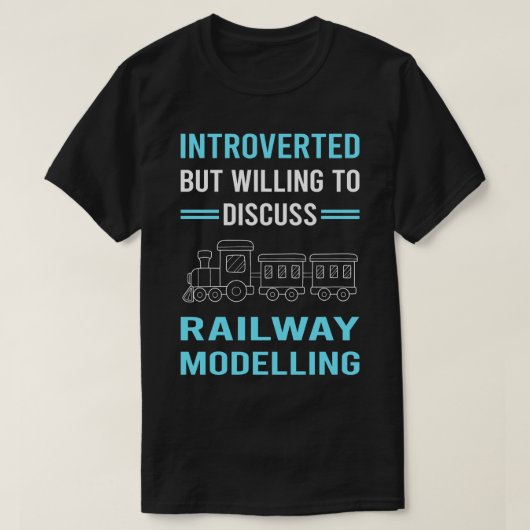 内向き鉄道モデリングモデル鉄道Tr Tシャツ (デザイン正面)