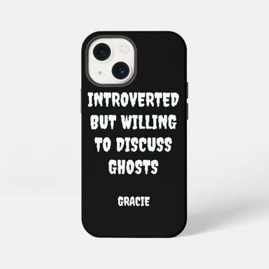 内向パーソナライズされた幽霊 iPhoneケース (裏面)