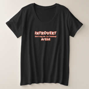 内向作家 プラスサイズTシャツ