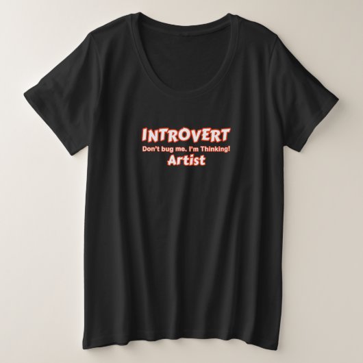 内向作家 プラスサイズTシャツ (デザイン正面)