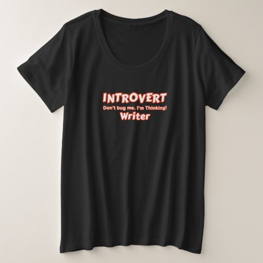 内向作家 プラスサイズTシャツ (デザイン正面)