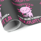 内向動物のかわいいシャイかわいいAxolotl恋人 ラッピングペーパー (ロールコーナー)