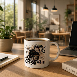内向型のための面白い黒猫のコーヒーマグ コーヒーマグカップ