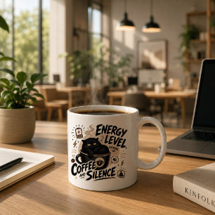 内向型のための面白い黒猫のコーヒーマグ コーヒーマグカップ