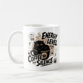内向型のための面白い黒猫のコーヒーマグ コーヒーマグカップ (左)