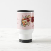 内向型の人向けの孤独な花柄 ピンク トラベルマグ (中央)