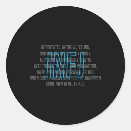 内向型の性格の種類の説明 ラウンドシール (正面)