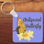 内向性おもしろい交対蝶の贈り物 キーホルダー (正面)