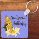 内向性おもしろい交対蝶の贈り物 キーホルダー (裏面)