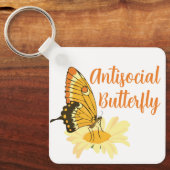 内向性おもしろい交対蝶の贈り物 キーホルダー (正面)