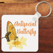 内向性おもしろい交対蝶の贈り物 キーホルダー (裏面)