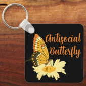 内向性おもしろい交対蝶の贈り物 キーホルダー (正面)