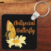 内向性おもしろい交対蝶の贈り物 キーホルダー (裏面)
