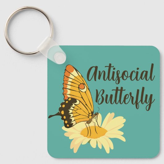 内向性おもしろい交対蝶の贈り物 キーホルダー (正面)