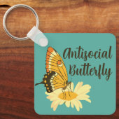 内向性おもしろい交対蝶の贈り物 キーホルダー (正面)