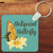 内向性おもしろい交対蝶の贈り物 キーホルダー (裏面)