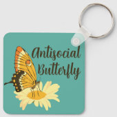 内向性おもしろい交対蝶の贈り物 キーホルダー (裏面)