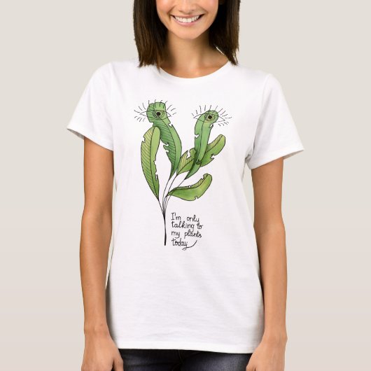 内向植物ラバーパンプンガーデンおもしろいナー Tシャツ (正面)