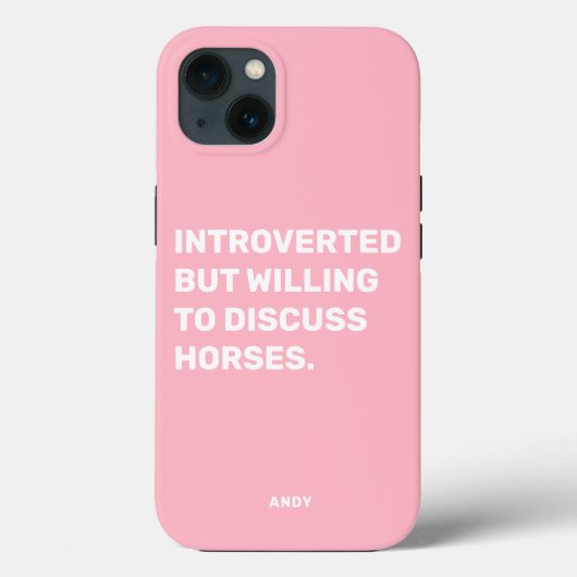 内向的おもしろいだが馬について話し合う意志がある Case-Mate iPhoneケース (裏面)