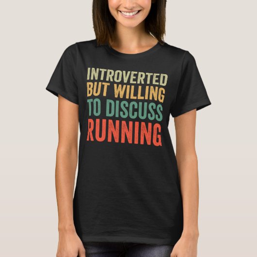 内向的だがの話しランニング合いに進む Tシャツ (正面)