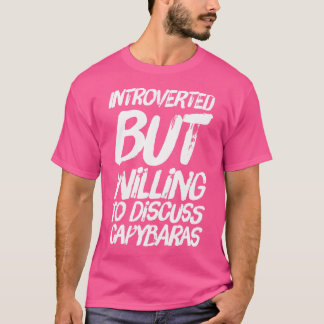 内向的だがキャピバラ語を話し合う気がある Tシャツ
