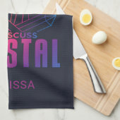 内向的だがクリスタルの議論に喜んでカスタムいる キッチンタオル (四つ折り)