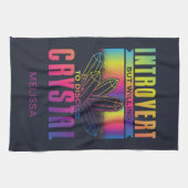 内向的だがクリスタルの議論に喜んでカスタムいる キッチンタオル (横)