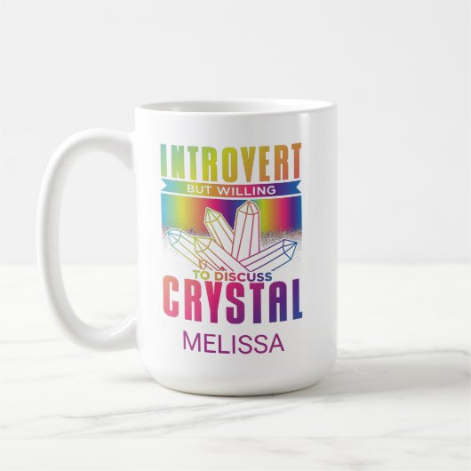 内向的だがクリスタルの議論に喜んでカスタムいる コーヒーマグカップ (左)