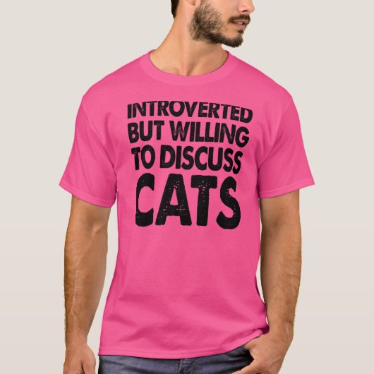 内向的だが動物の話に進む Tシャツ (正面)