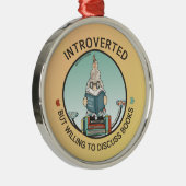 内向的だが本について話し合う意志がある メタルオーナメント (右)