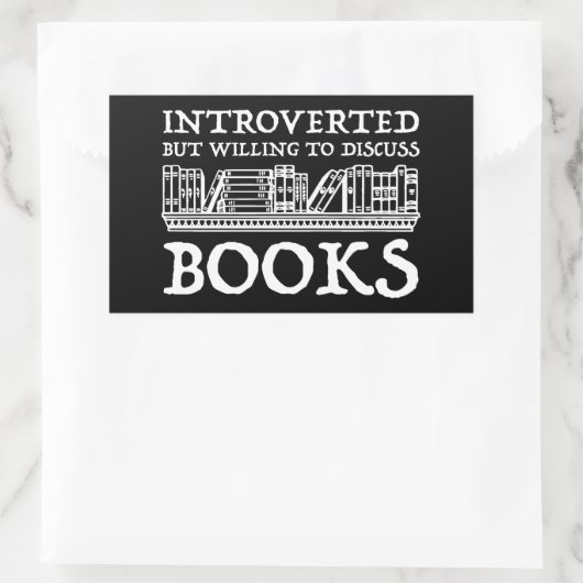 内向的だが本について話し合う意志がある 長方形シール (バッグ)