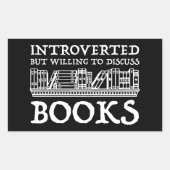 内向的だが本について話し合う意志がある 長方形シール (正面)