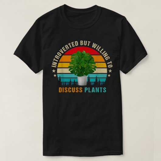 内向的だが植物について話し合う Tシャツ (デザイン正面)