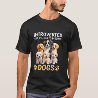 内向的だが犬のおもしろい犬 Tシャツ