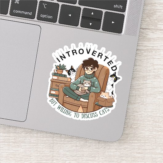 内向的だが猫について話し合う シール (詳細)