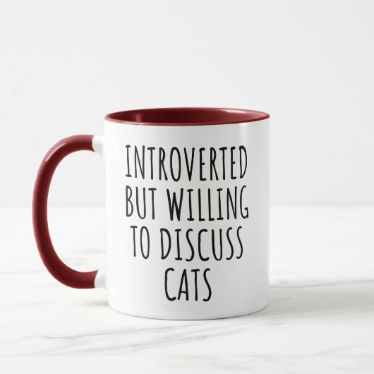 内向的だが猫の話し合いには積極的 マグカップ (左)