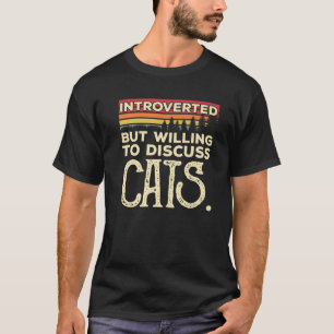 内向的だが猫の話に進おもしろいむ Tシャツ