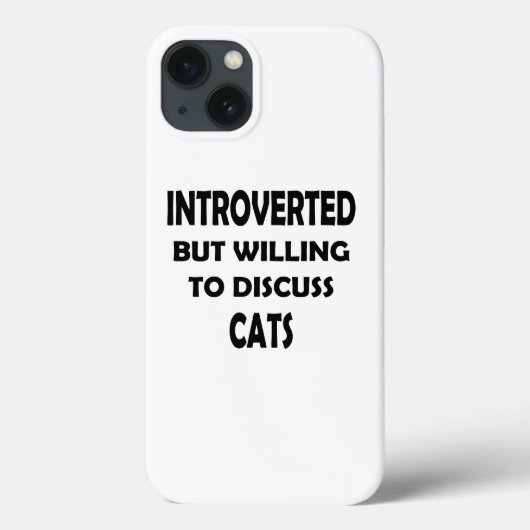 内向的だが猫は例外だ – Catデザイン Case-Mate iPhoneケース (裏面)