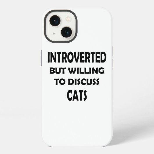 内向的だが猫は例外だ – Catデザイン iPhoneケース (裏面)
