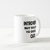 内向的だが猫は常に話題だおもしろい。 コーヒーマグカップ (正面右)